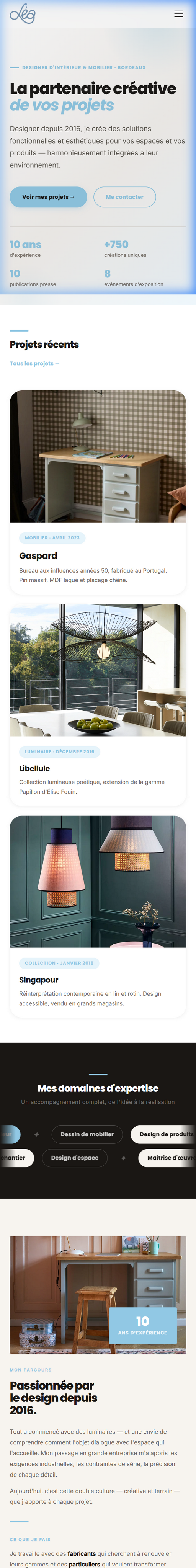 Mobile homepage